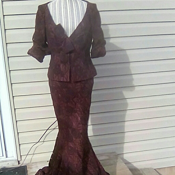 Christian Lacroix Dresses & Skirts - Christian Lacroix Formal Burgundy 2 PC Gown NWT